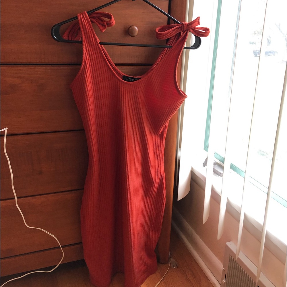 INTERMIX Shoulder Tie Dress